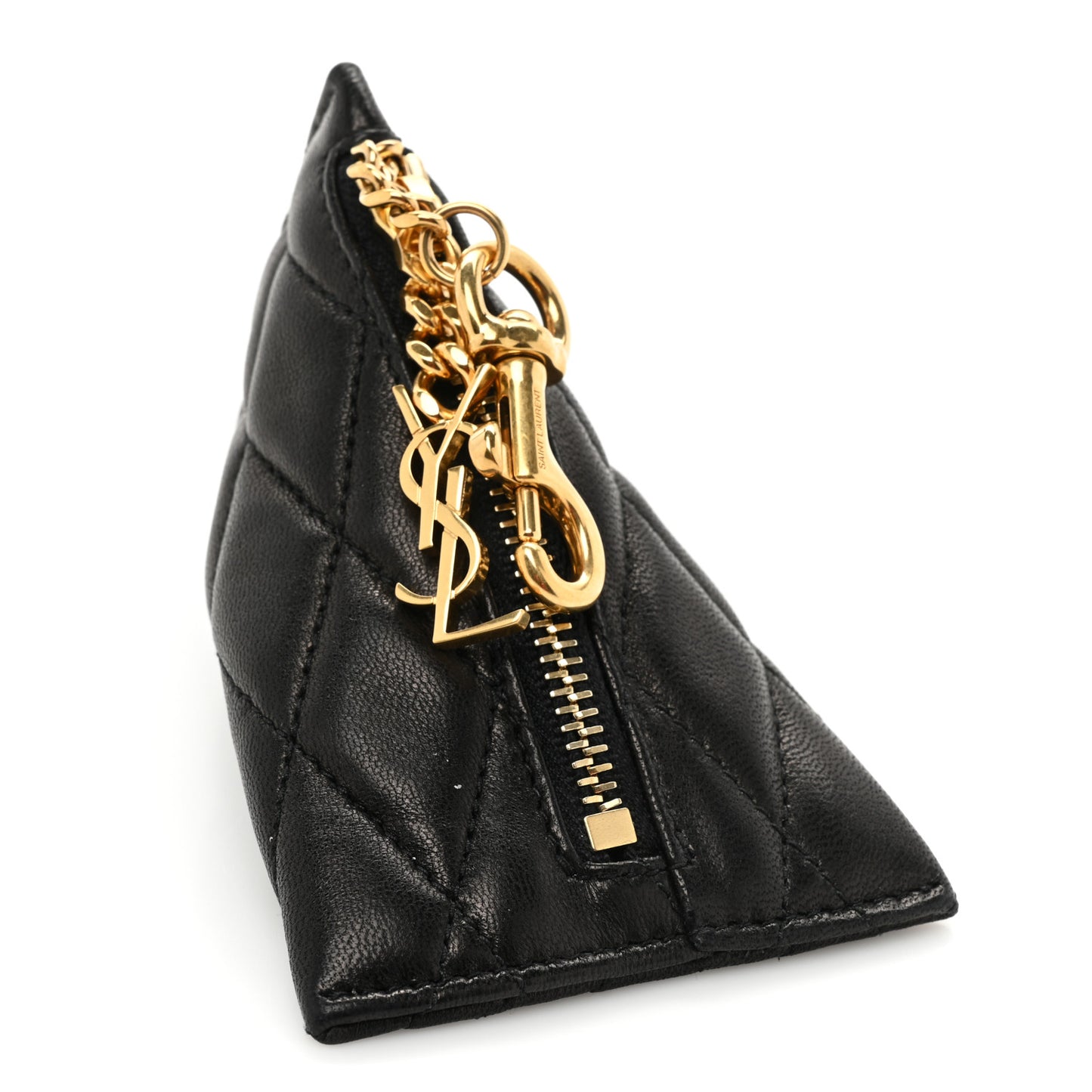 Lambskin Quilted Berlingo Bag Charm Black