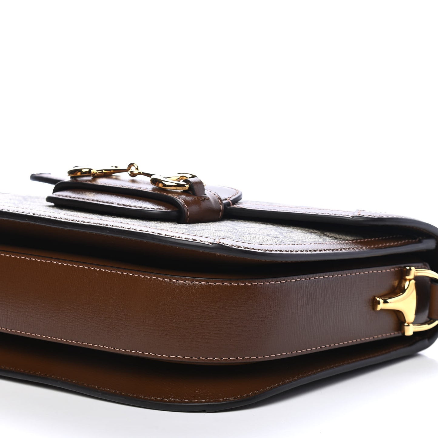 GG Supreme Monogram Horsebit 1955 Shoulder Bag Beige Brown Sugar