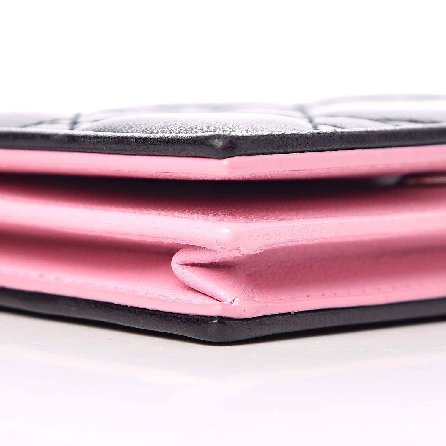 Christian Dior Lambskin Cannage Bi-Color Small Lady Dior Flap Card Holder Black Pink 7 of 9