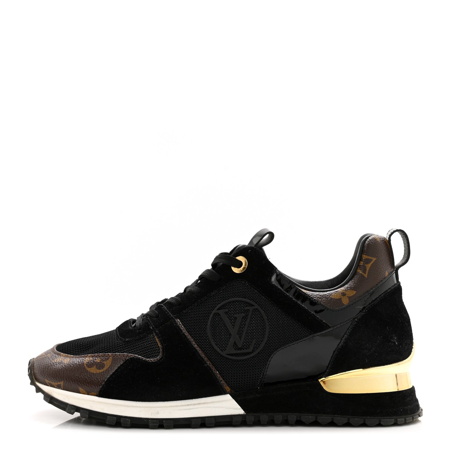 Louis Vuitton Suede Monogram Run Away Sneakers 40 Black 1 of 8