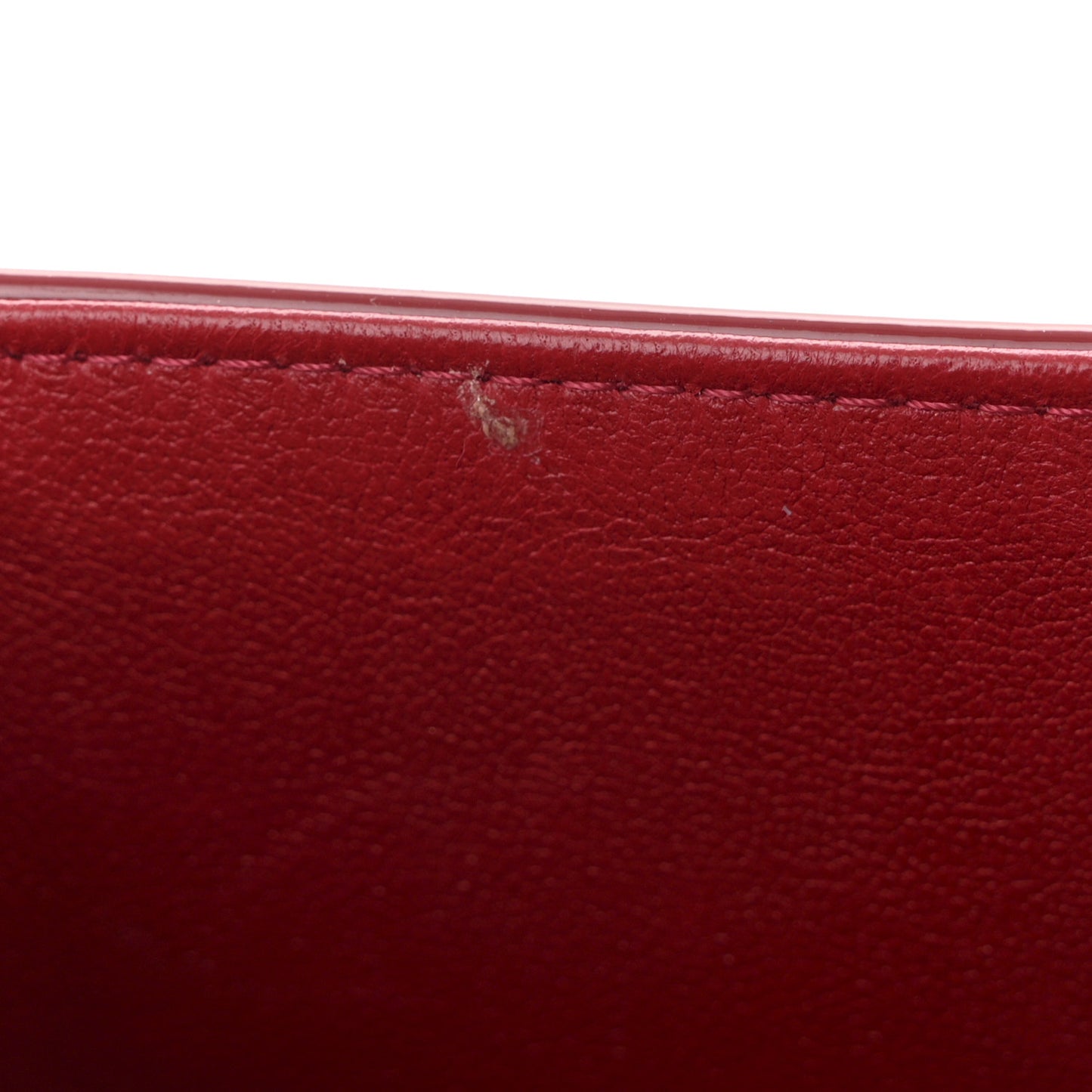 Patent Calfskin Small Camellia Flap Red