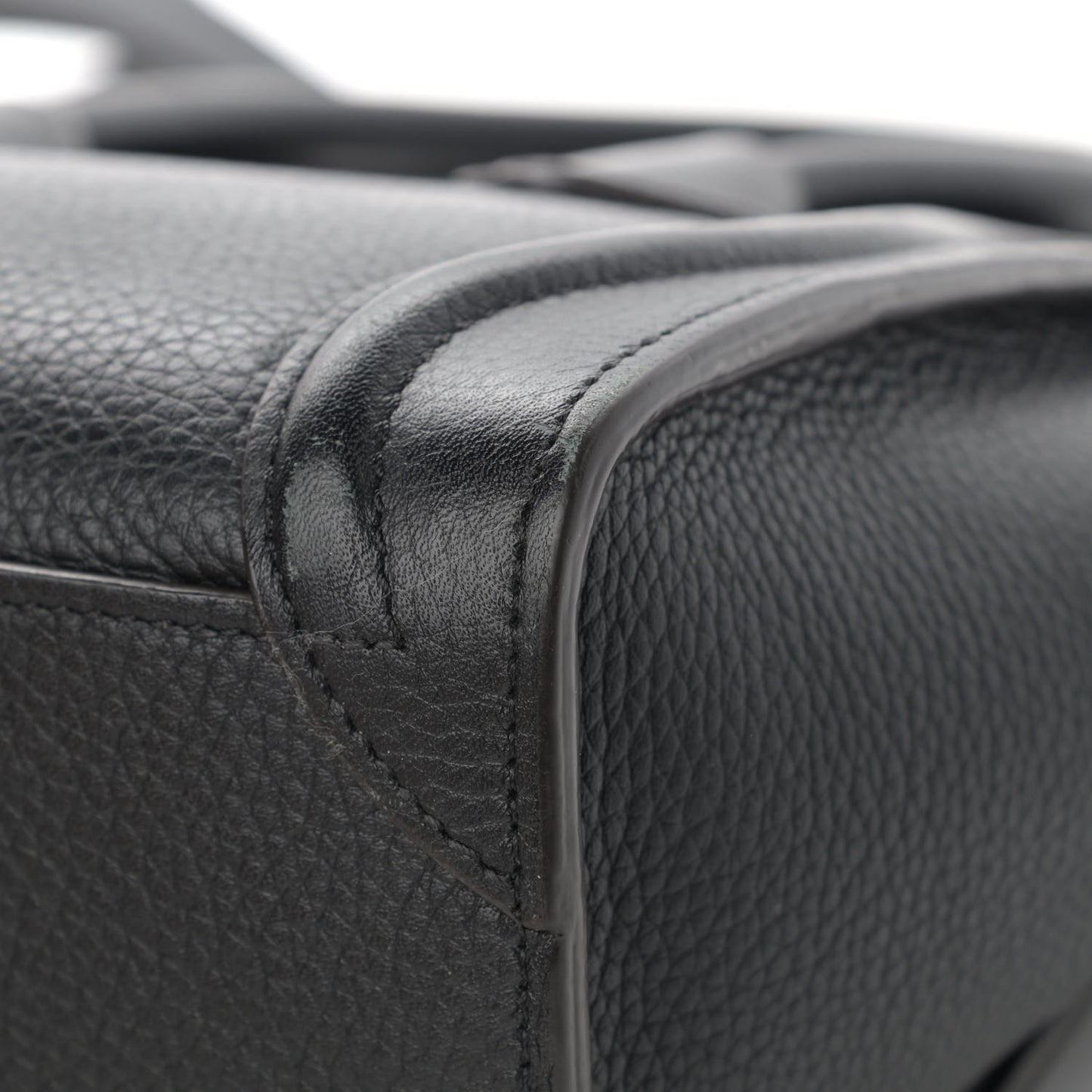 Drummed Calfskin Nano Luggage Black