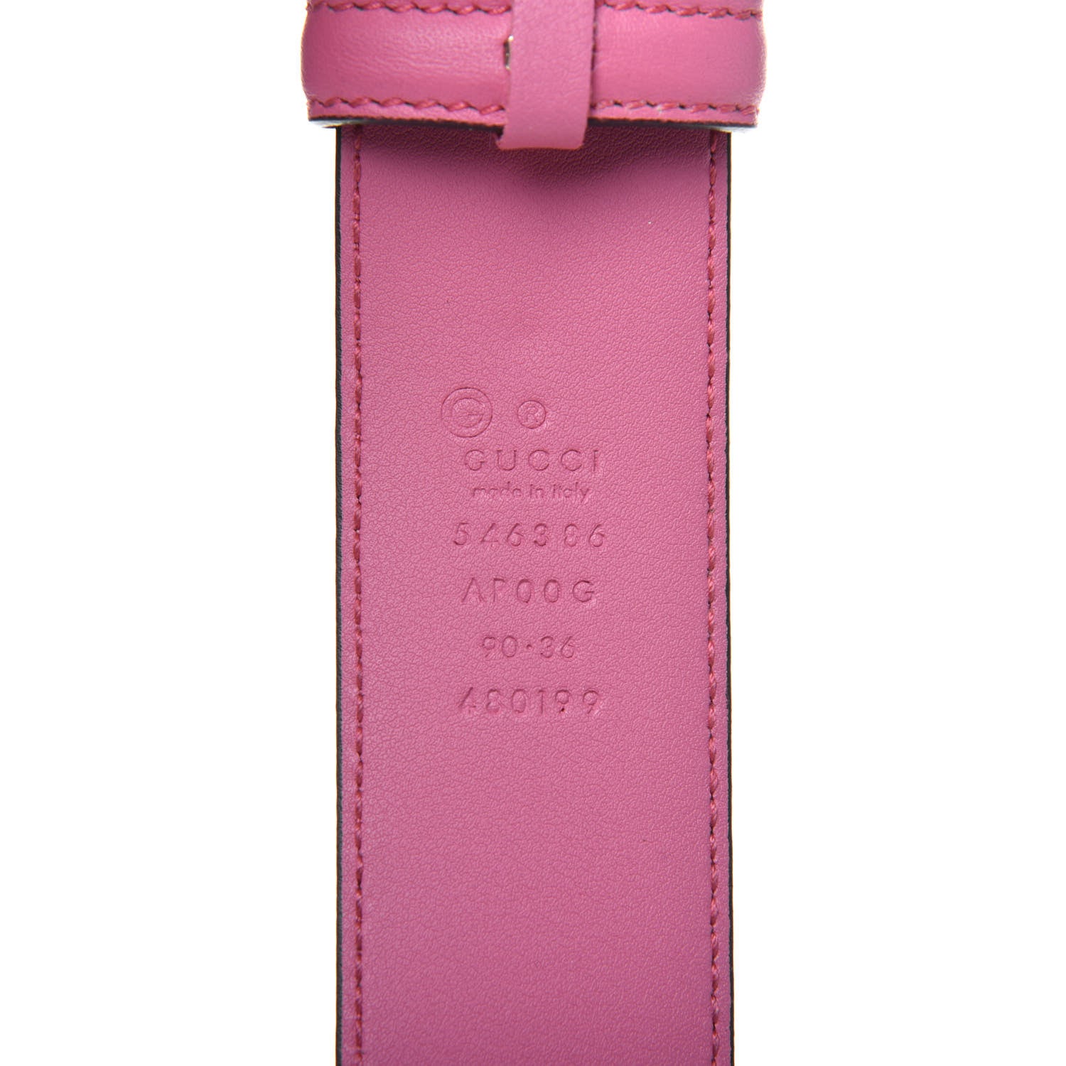Gucci Moon Calfskin Interlocking G 37mm Belt 110 44 Glossy Pink 3 of 8