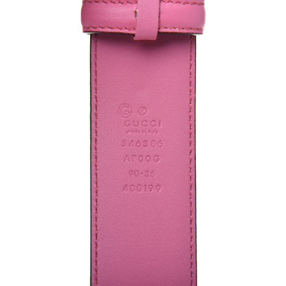 Gucci Moon Calfskin Interlocking G 37mm Belt 110 44 Glossy Pink 3 of 8
