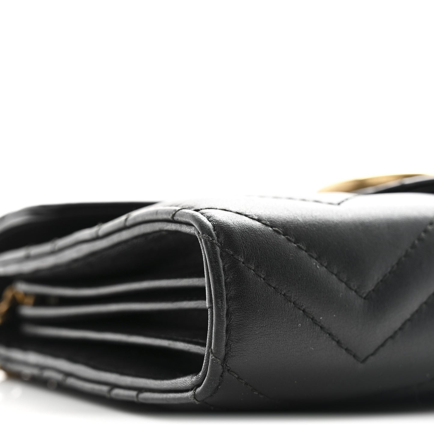 Calfskin Matelasse GG Marmont Chain Wallet Black