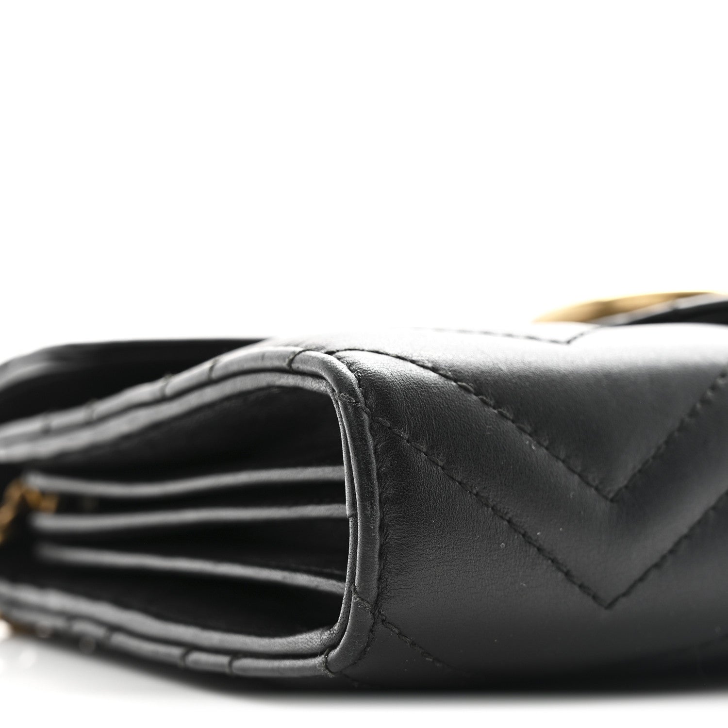 Gucci Calfskin Matelasse GG Marmont Chain Wallet Black 11 of 13