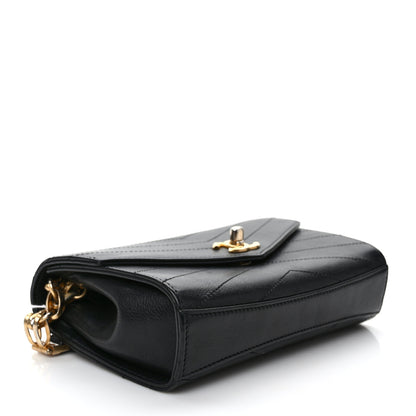 Chanel Calfskin Chevron Stitched Coco Waist Bag Black 4 of 9