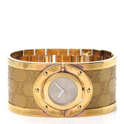 Gucci Stainless Steel Calfskin 33mm Twirl Quartz Watch Bronze 2 of 5