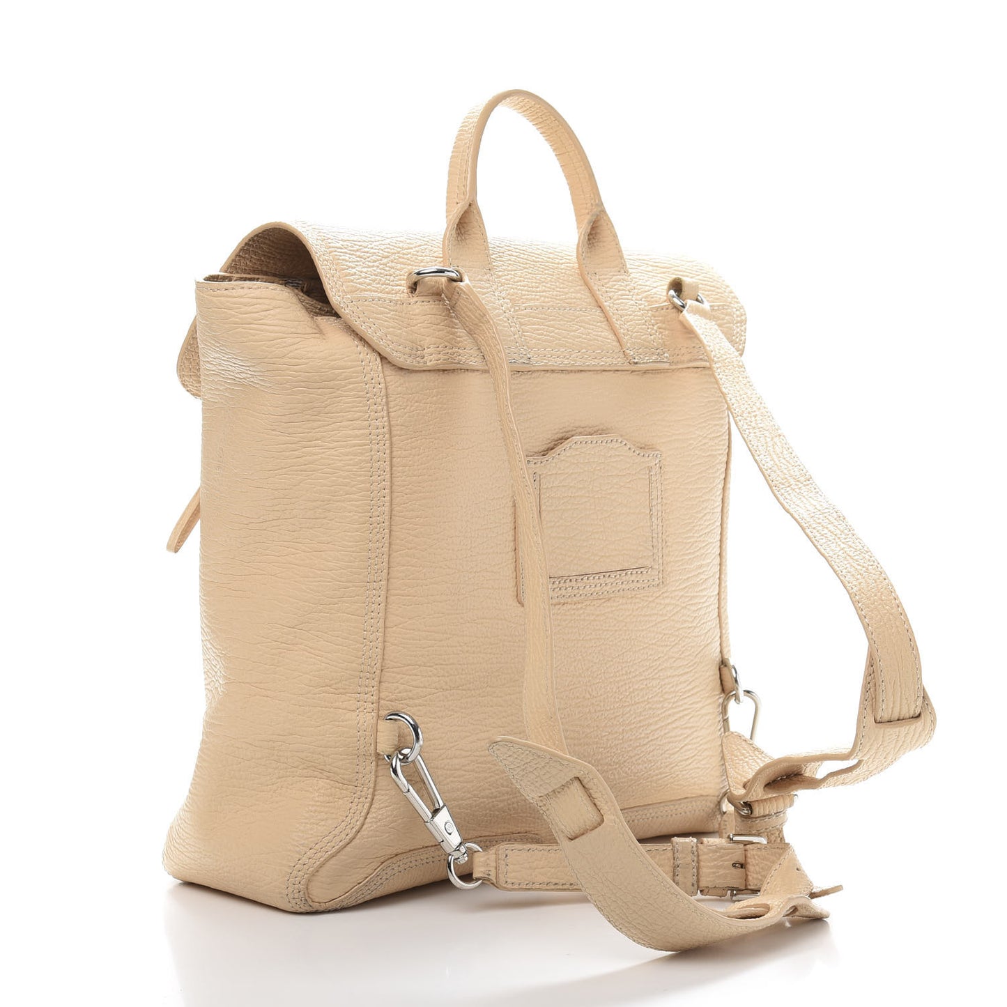 3.1 Textured Calfskin Pashli Backpack White Peach