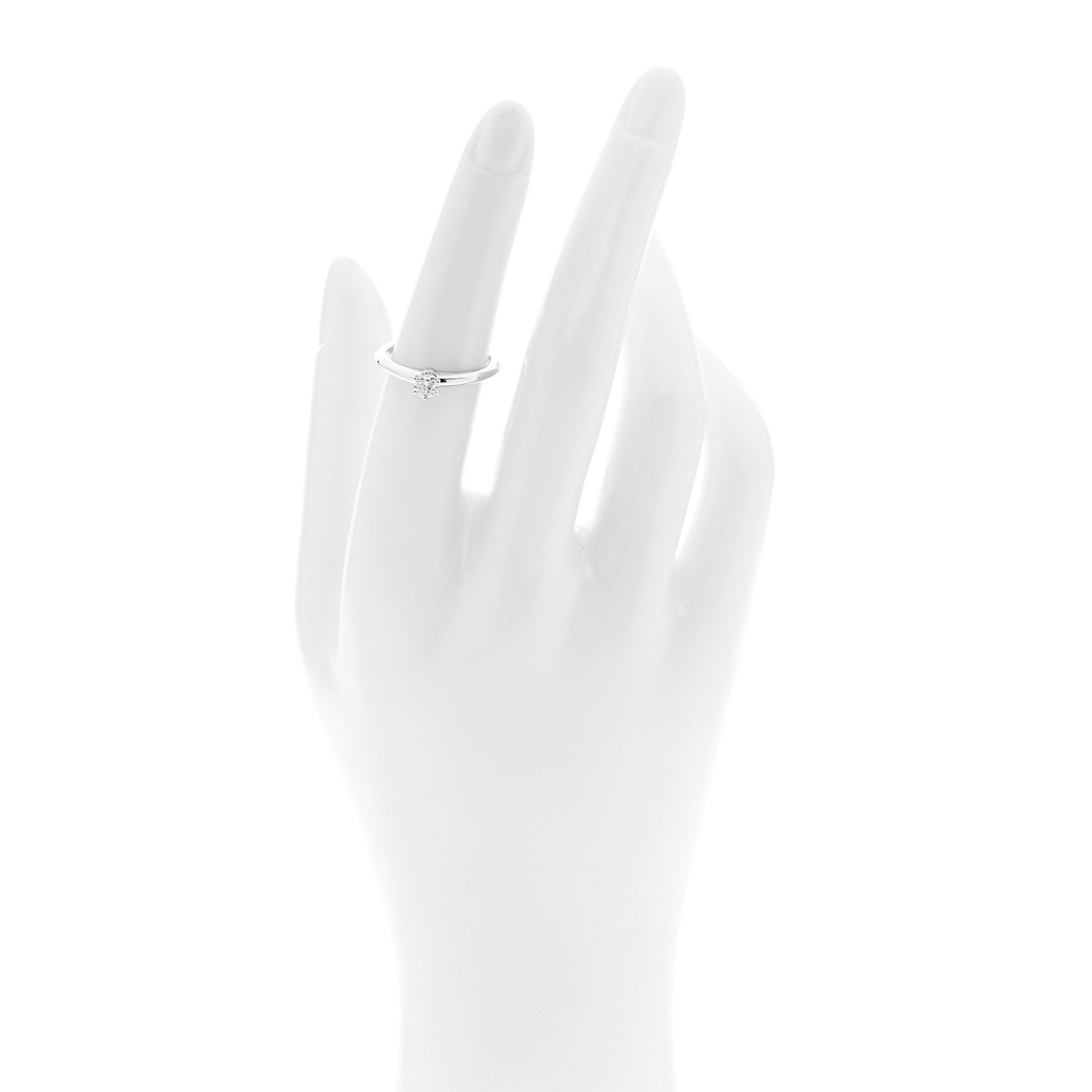 Tiffany Platinum Diamond .21ct Solitaire Engagement Ring 52 6 2 of 7