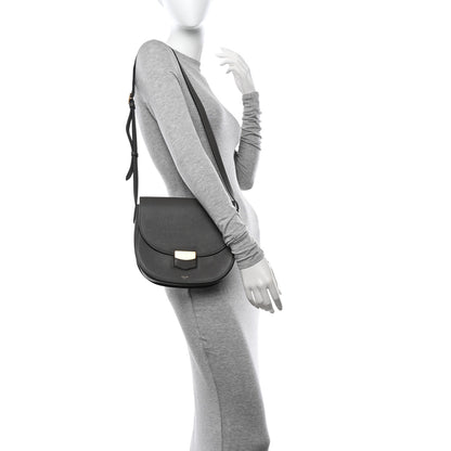 Celine Grained Calfskin Medium Trotteur Grey 2 of 15