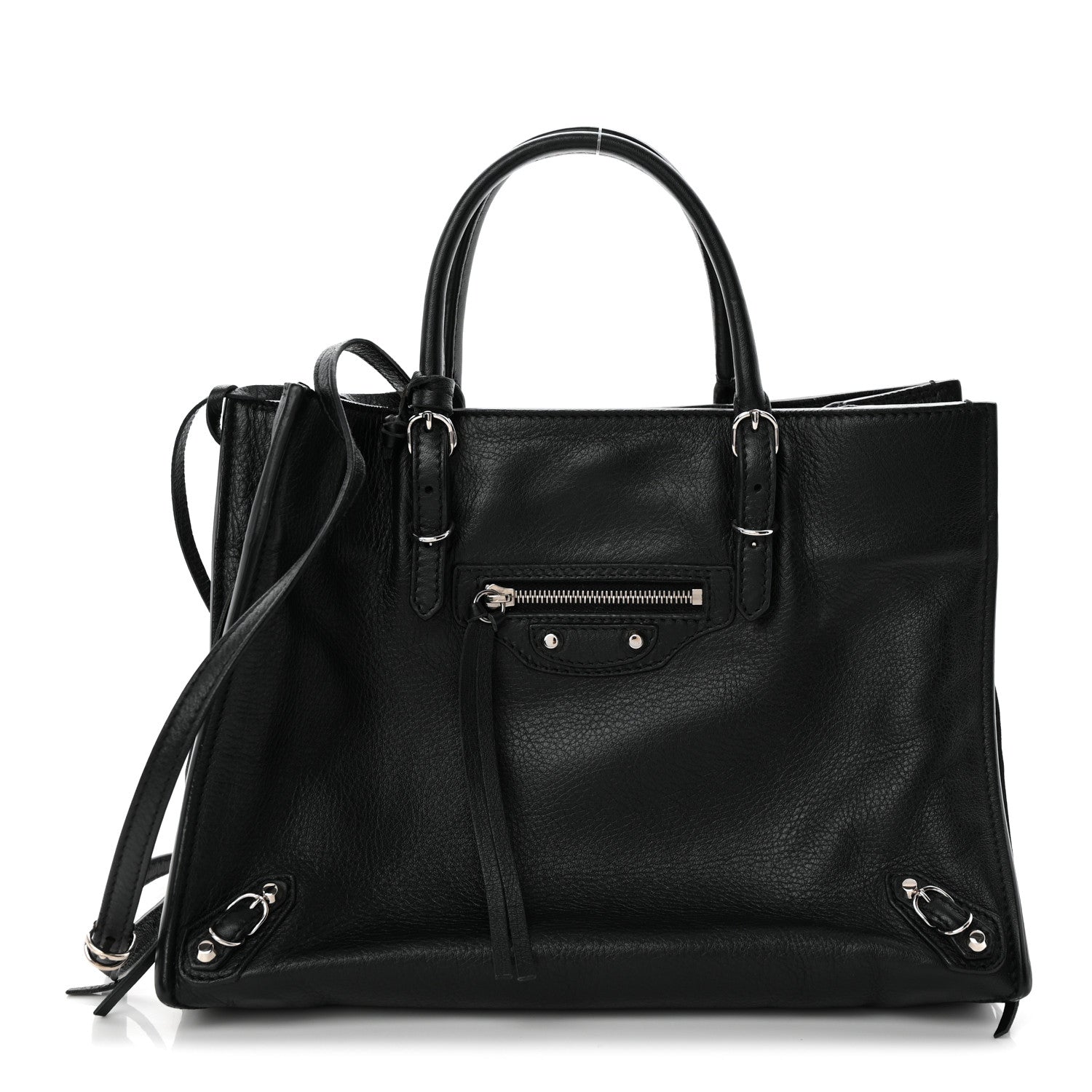 Balenciaga Grained Calfskin Papier Mini A4 Zip Around Tote Black 1 of 11