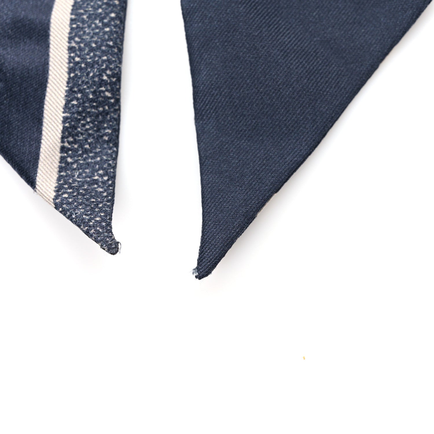 Christian Dior Silk Oblique Mitzah Scarf Blue 4 of 4