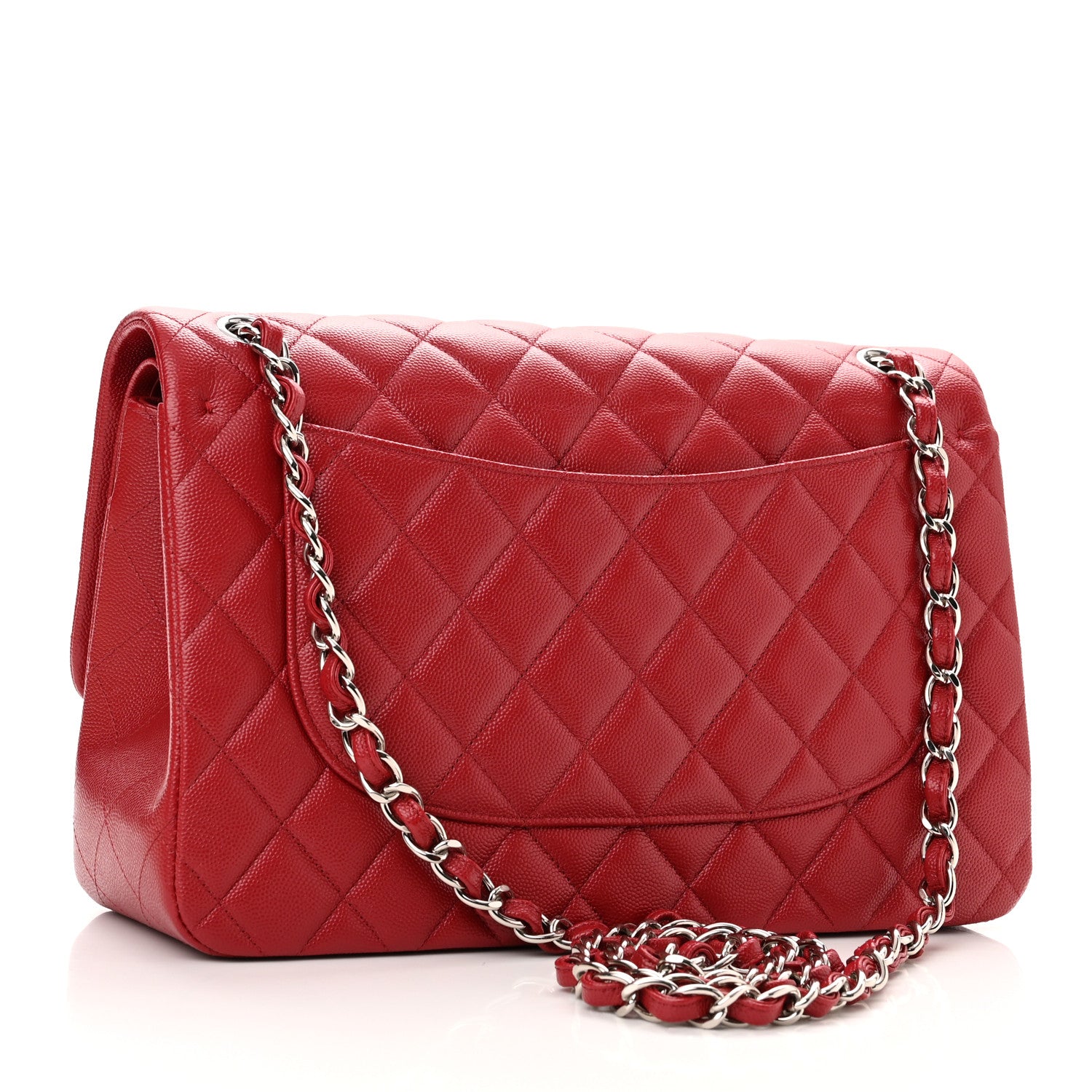 Chanel Caviar Quilted Jumbo Double Flap Dark Red 3 of 10
