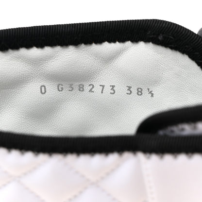 Chanel Fabric Grosgrain Quilted Cap Toe Lace Up Combat Boots 38.5 White Black 7 of 8