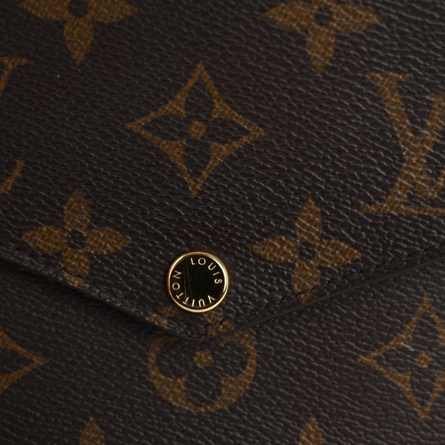 Monogram Pochette Felicie Chain Wallet Fuchsia