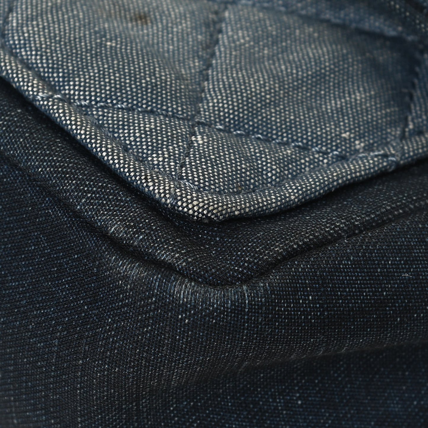 Denim Quilted Small Medallion Flap Light Blue