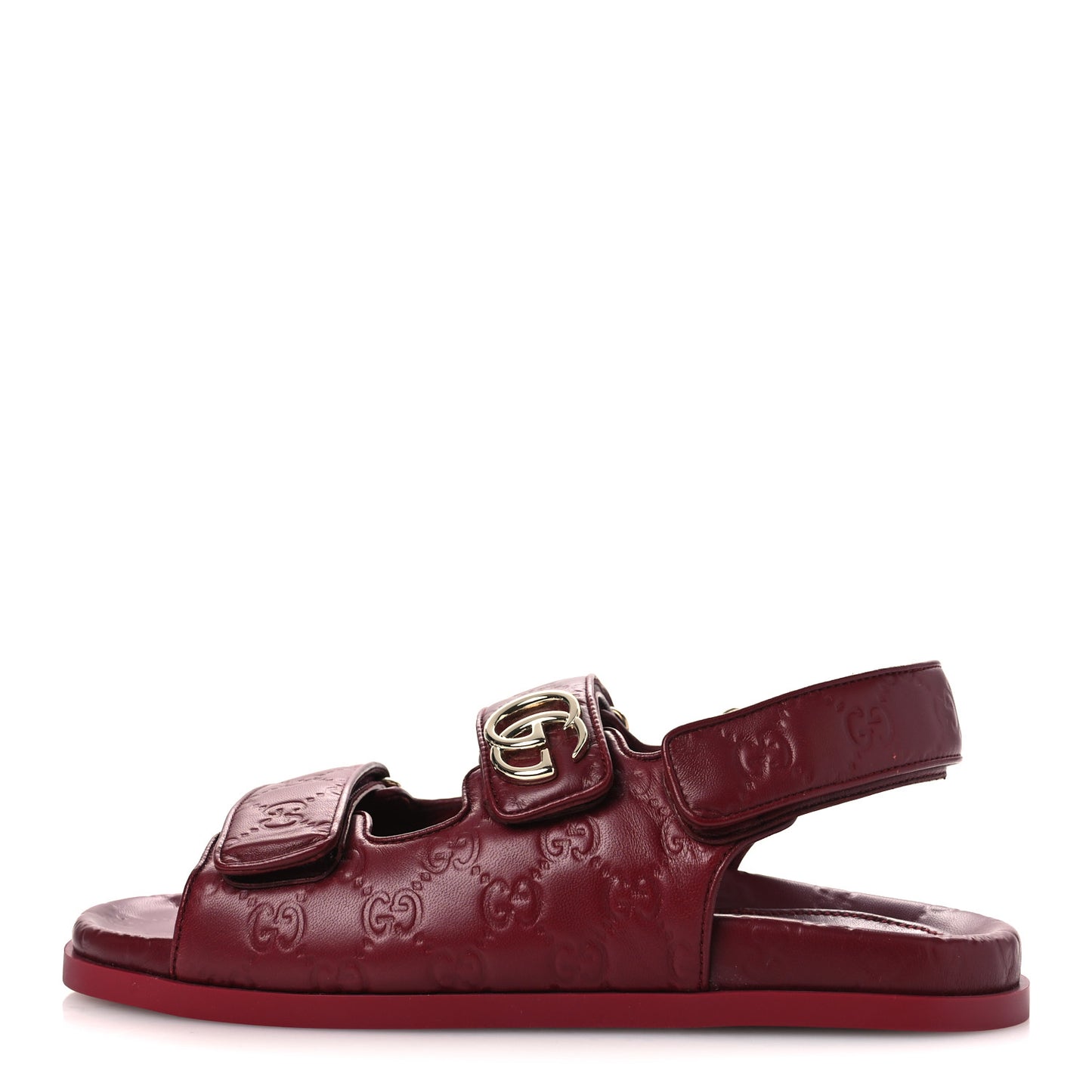 Guccissima GG Embossed Womens Sandals 40 Rosso Ancora