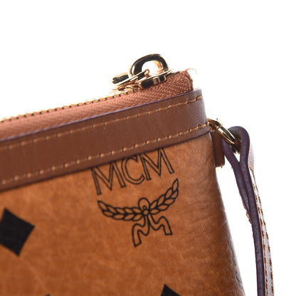 MCM Visetos Medium Stark Wristlet Pouch Cognac 10 of 13