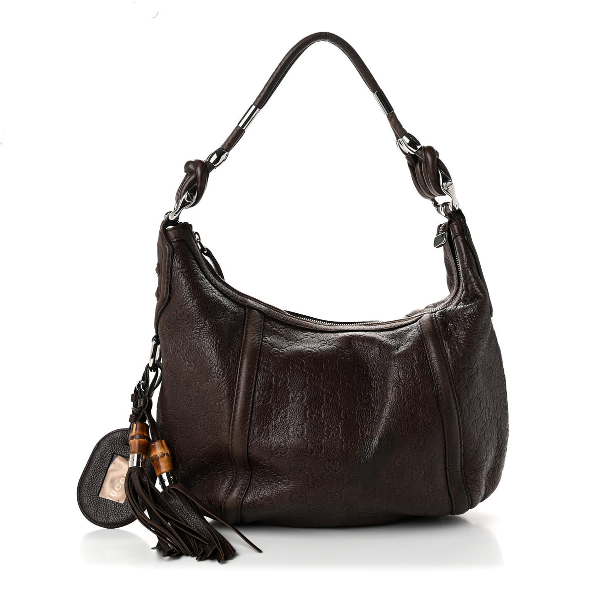 Guccissima Medium Techno Horsebit Hobo Brown