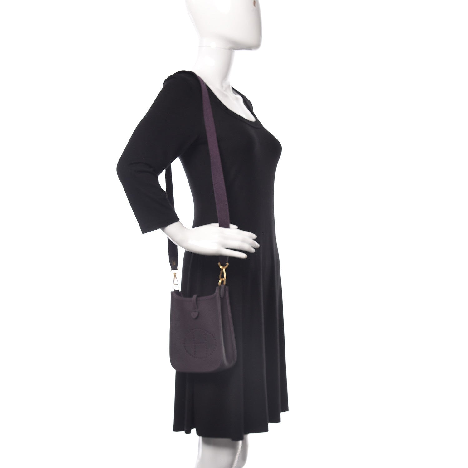Hermes Taurillon Clemence Evelyne TPM Raisin 2 of 10