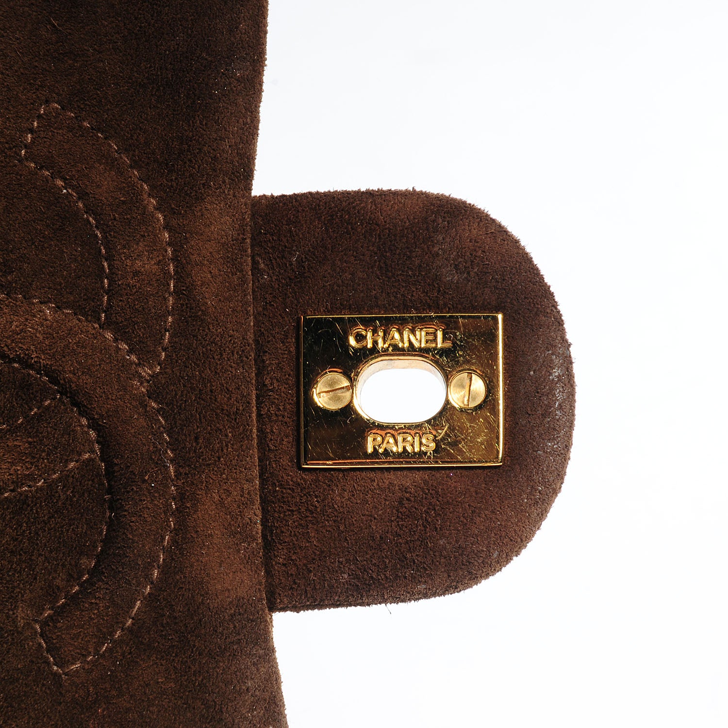 Chanel Suede Quilted Mini Square Flap Brown 6 of 8