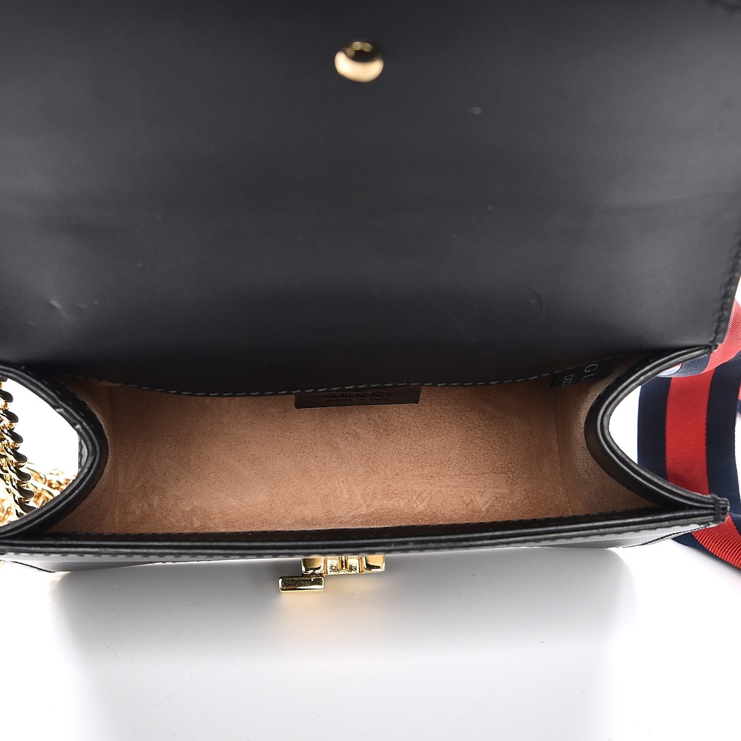 Gucci Calfskin Mini Sylvie Chain Shoulder Bag Black 5 of 7