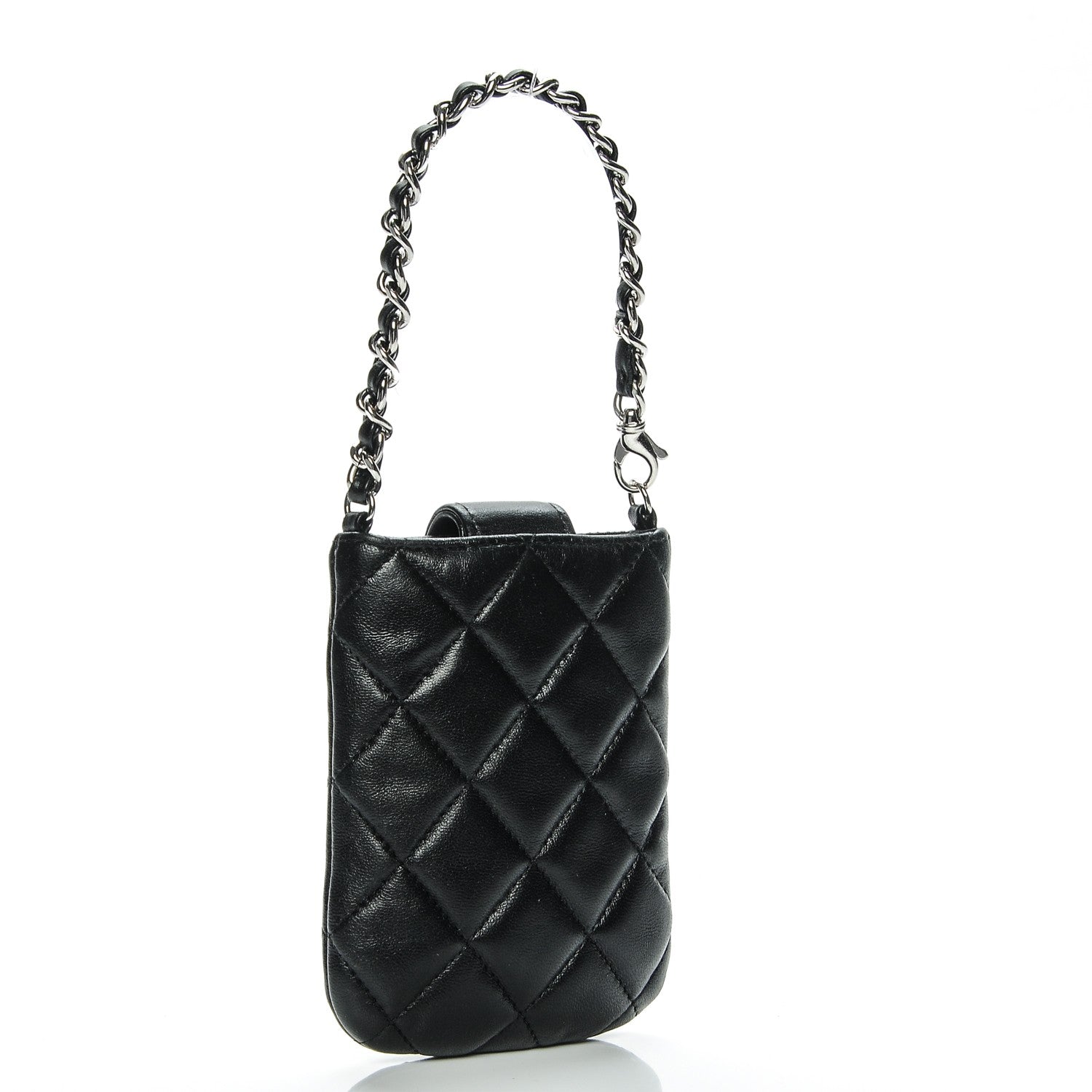 Chanel Lambskin Quilted Phone Case Black 3 of 5