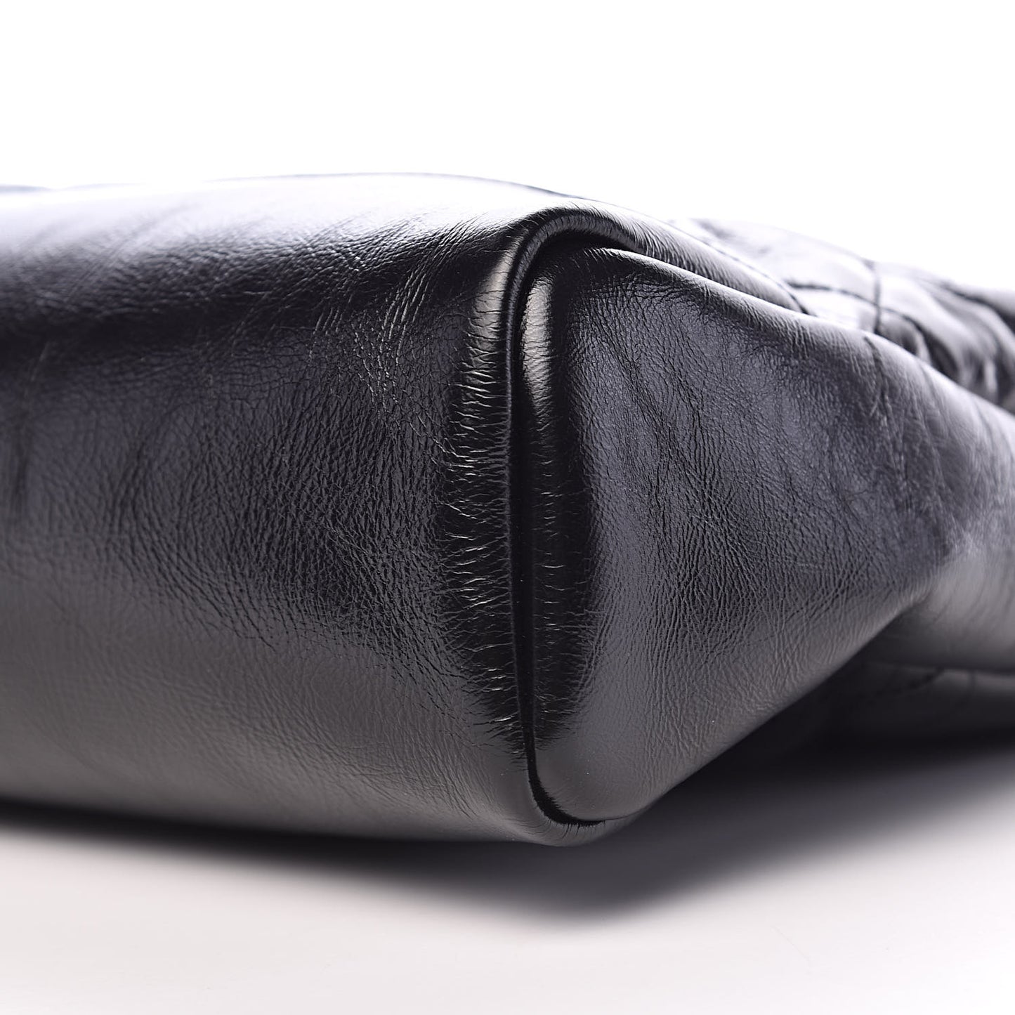 Aged Calfskin Quilted Large 31 Shopping Bag Black