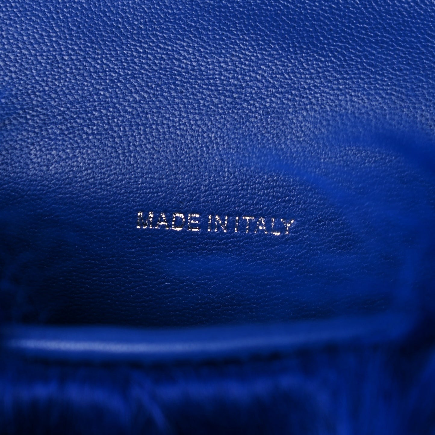 Shearling Lambskin CC Hook Card Holder Blue