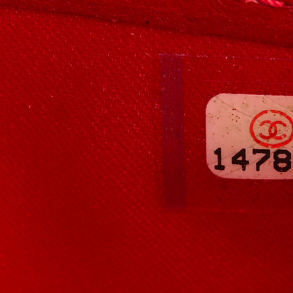 Chanel Patent Camellia Embossed Large Gusset Zip Around Wallet Red 7 of 7