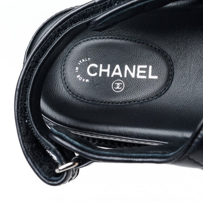 Chanel Lambskin Velcro Dad Sandals 39.5 Black 8 of 9