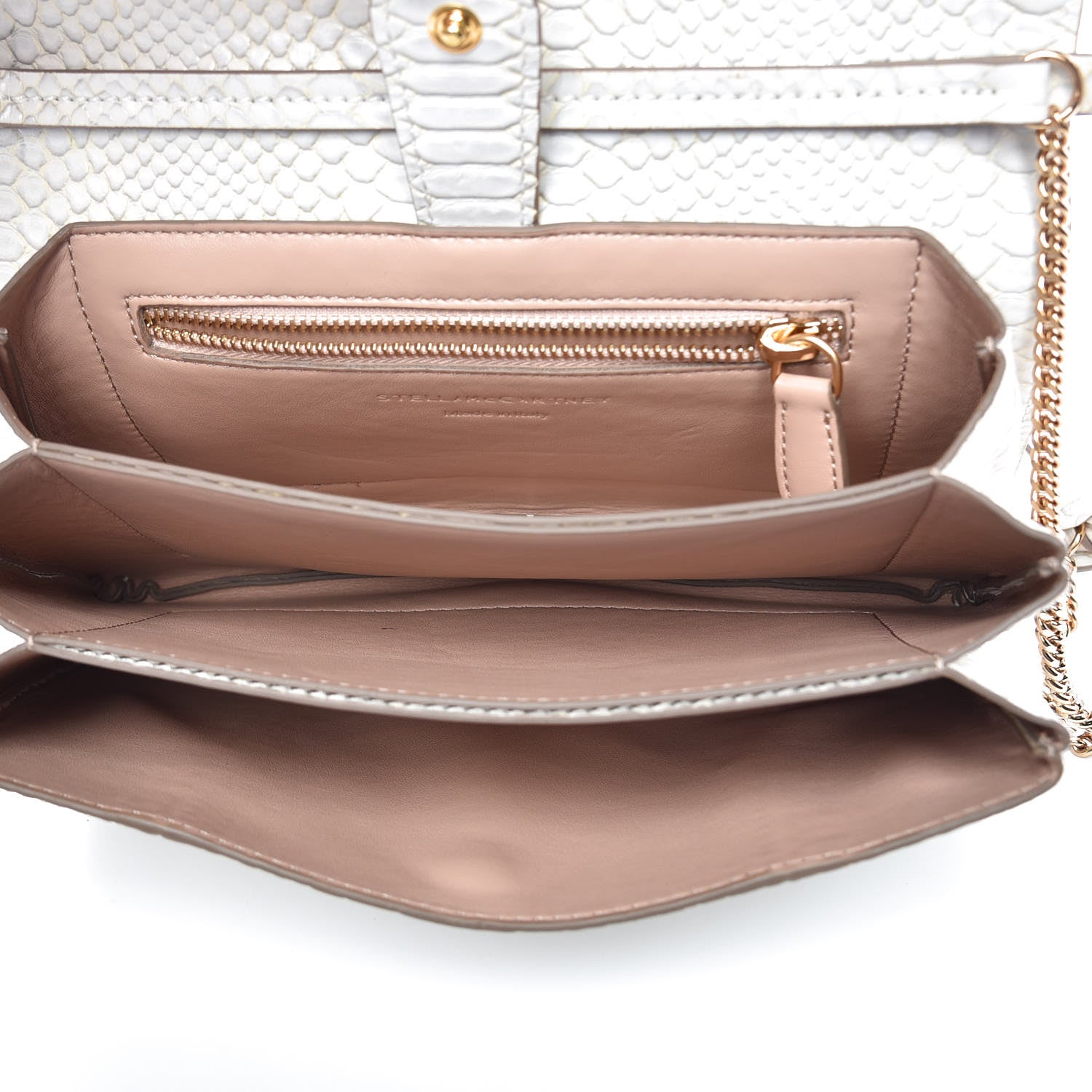 Stella McCartney Alter Snake Embossed Small Flo Shoulder Bag Ivory 5 of 11
