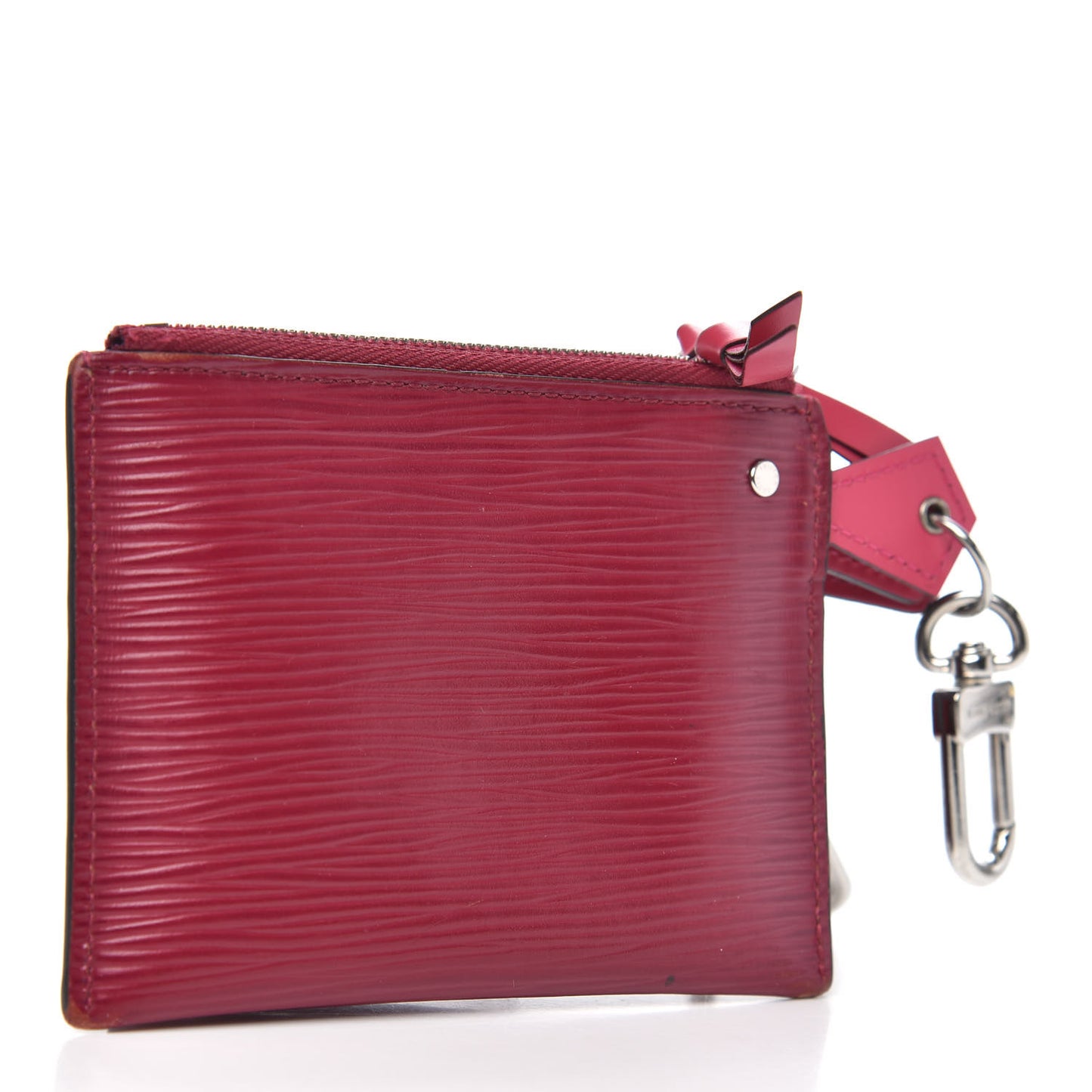 Epi Trio Card Case Wallet Rose Ballerine Rouge Fuchsia