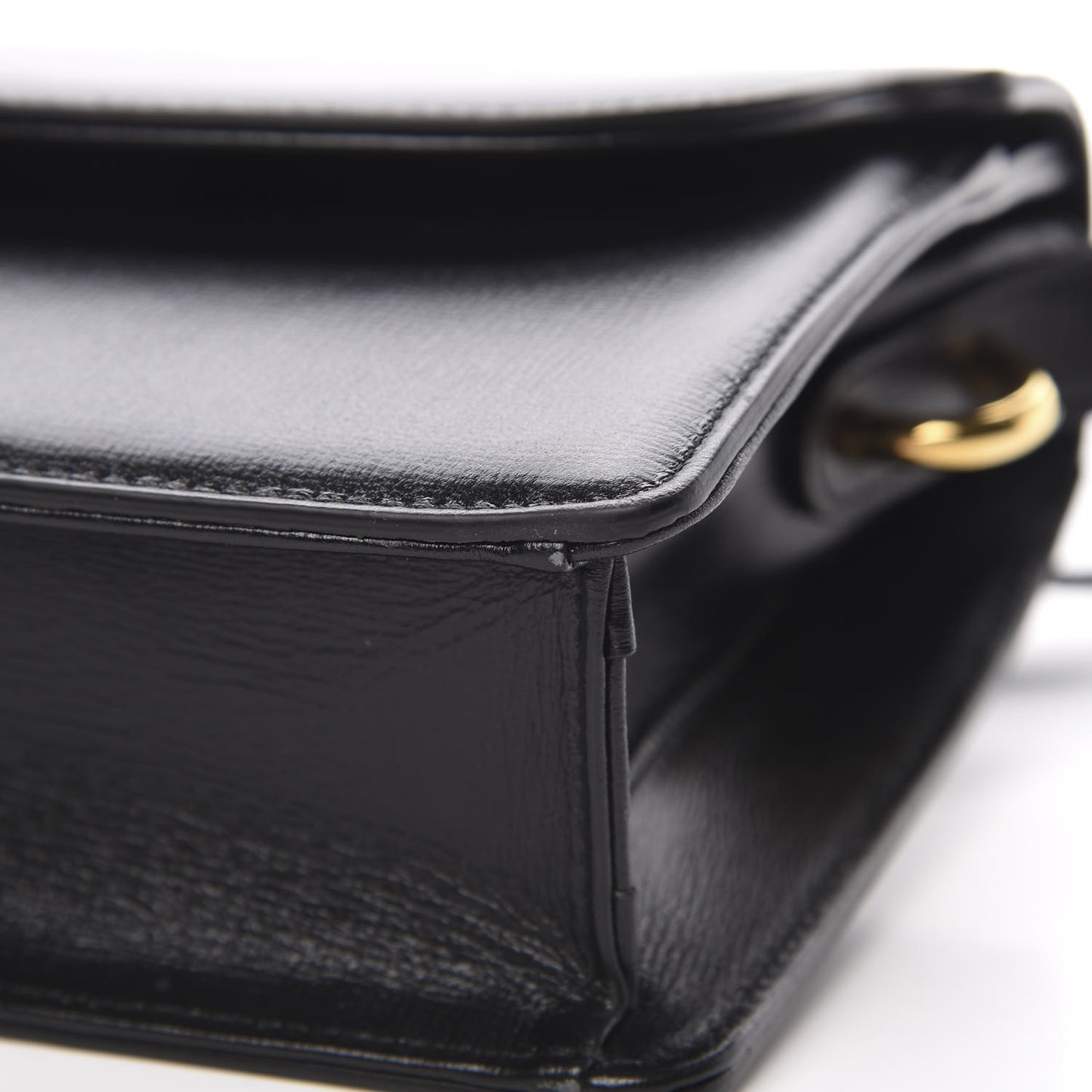 Textured Calfskin Small Torchon GG Ring Shoulder Bag Black