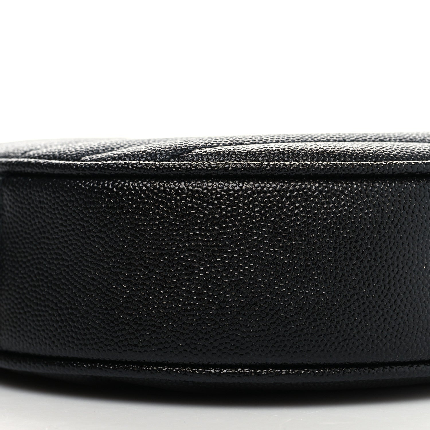 Saint Laurent Grain De Poudre Matelasse Chevron Quilted Round Vinyle Camera Bag Black 9 of 11
