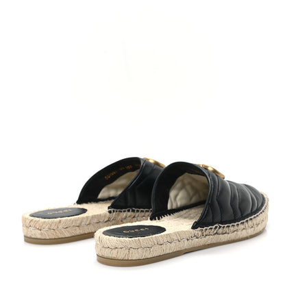 Gucci Nappa Matelasse GG Marmont Espadrille Slippers 38 Black 5 of 10