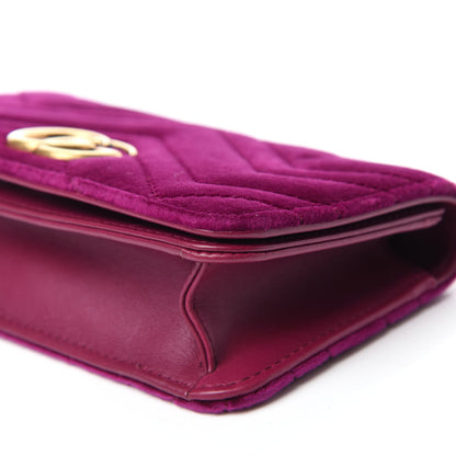 Gucci Velvet Matelasse GG Marmont Mini Bag Fuchsia Violet Cyclamen 7 of 9