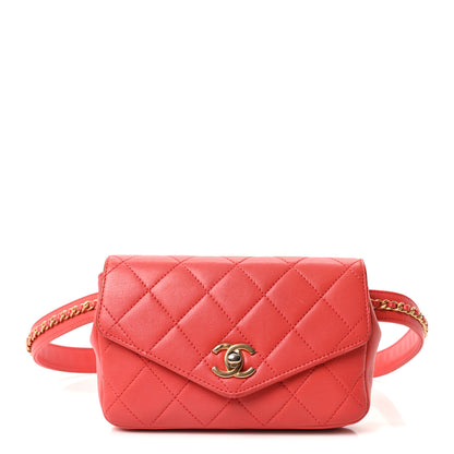 Chanel Calfskin Quilted Flap Waist Bag Red 1 of 19