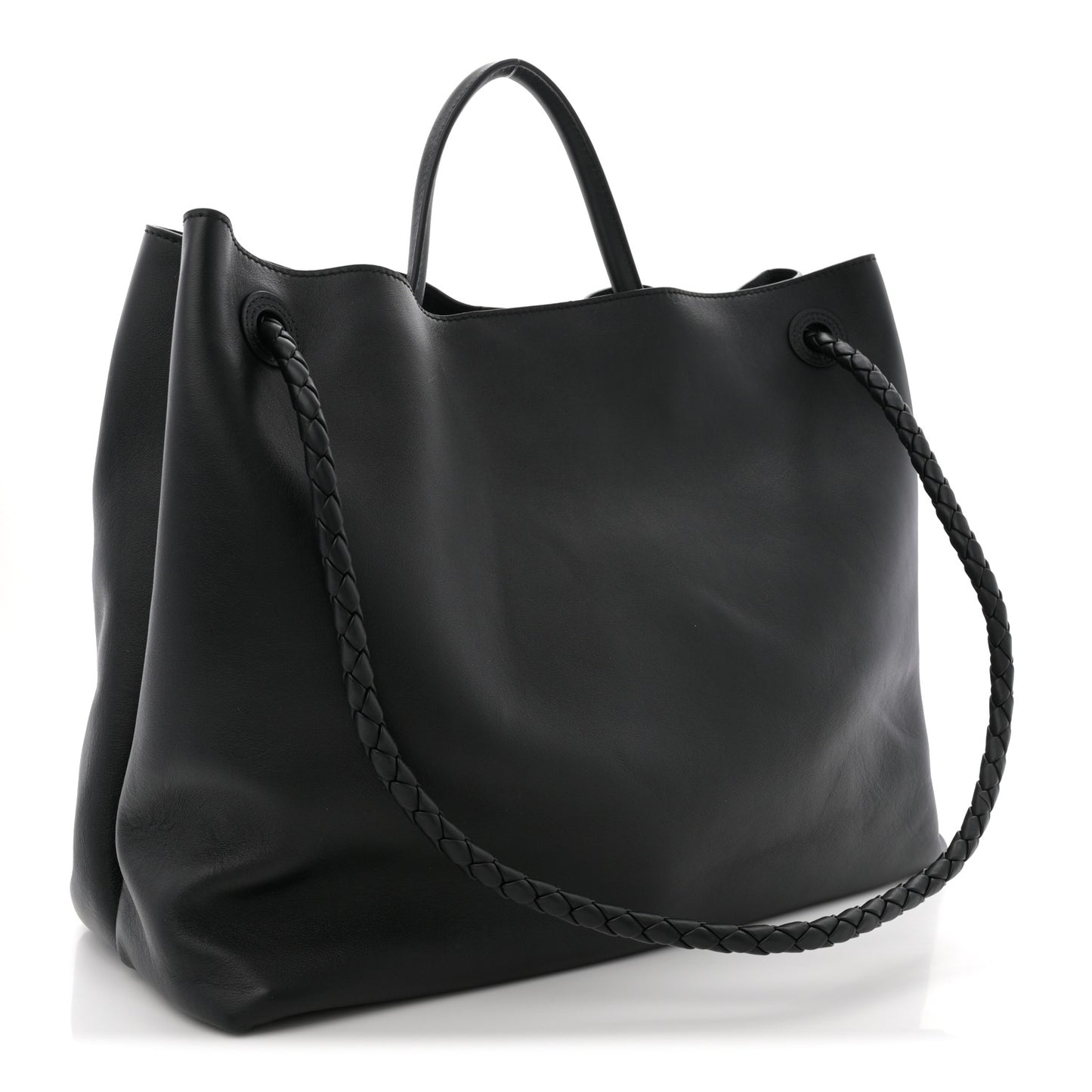 Silky Calfskin Large Andiamo Shoulder Bag Black