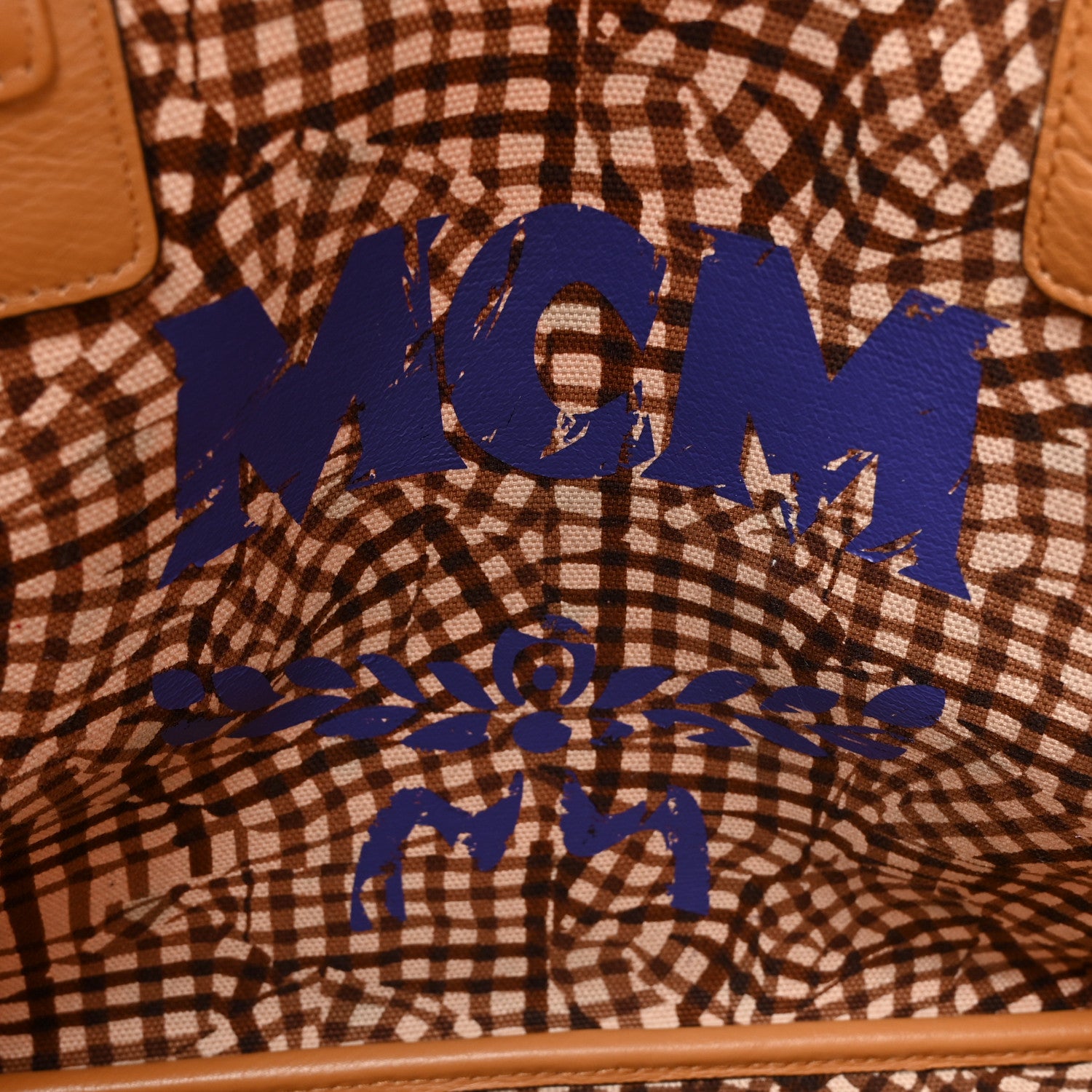 MCM Visetos Medium Liz Reversible Shopper Tote Cognac 11 of 27