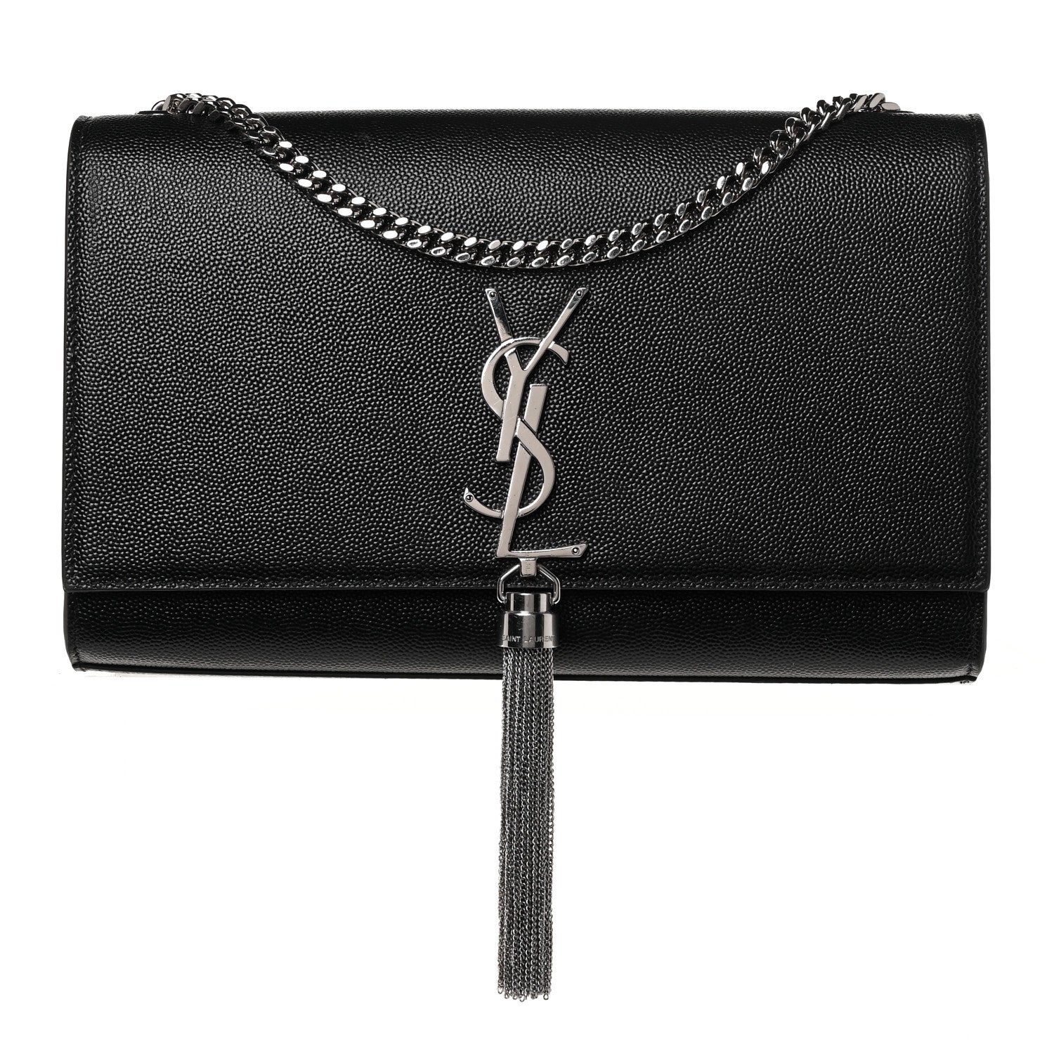 Saint Laurent Grain De Poudre Medium Classic Monogram Kate Tassel Satchel Black 1 of 9