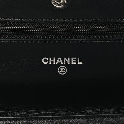 Chanel Lambskin Quilted Wallet On Chain WOC Black 7 of 13