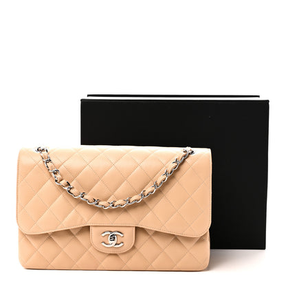 Chanel Caviar Quilted Jumbo Double Flap Beige 11 of 11