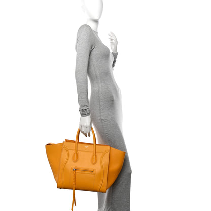Celine Grained Calfskin Medium Phantom Luggage Saffron 2 of 14