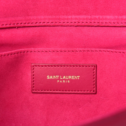 Saint Laurent Calfskin Classic Y Ligne Clutch Fuchsia 6 of 7