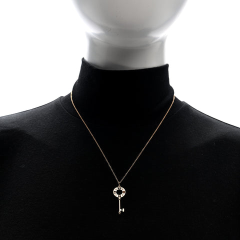 18K Rose Gold Ruby Atlas Pierced Key Pendant Necklace