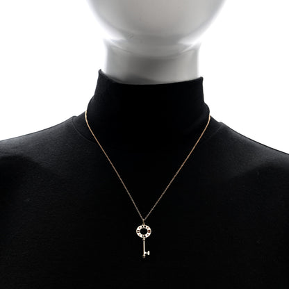 Tiffany 18K Rose Gold Ruby Atlas Pierced Key Pendant Necklace 2 of 5