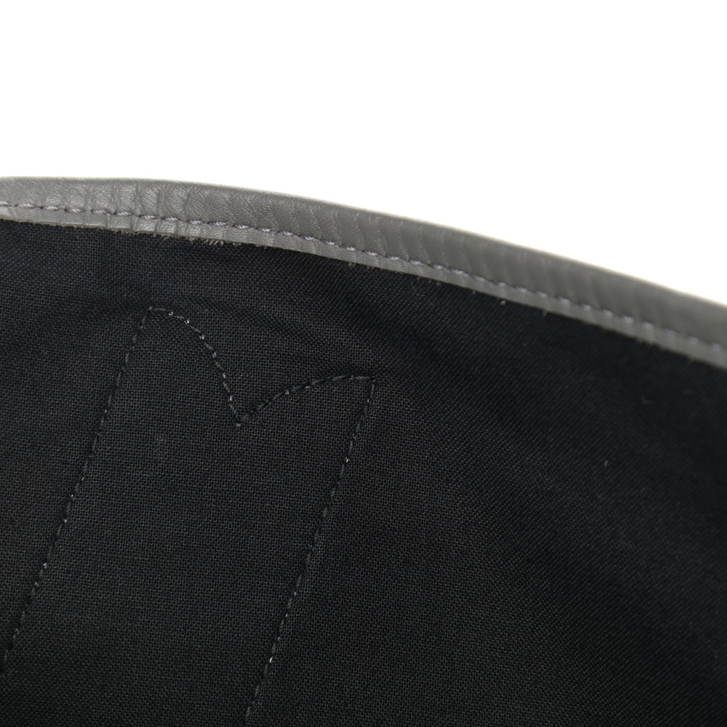 Cotton Canvas Calfskin M Navy Cabas Grey