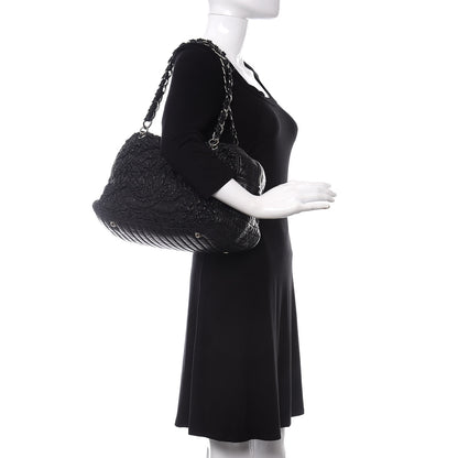 Chanel Lambskin Astrakan Bowler Black 2 of 10